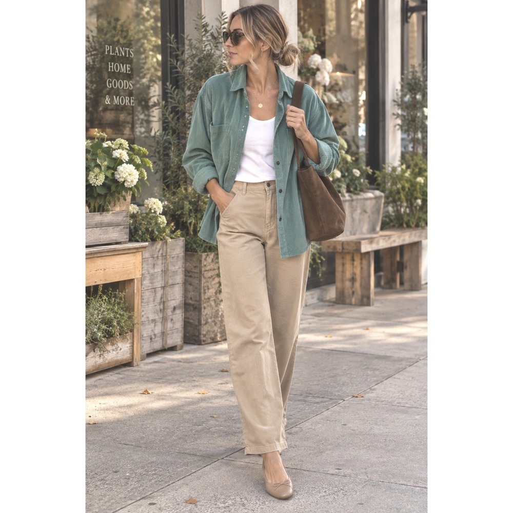 Aritzia Babaton Green Corduroy Shirt Jacket Oversized Boxy Cotton Shacket Small